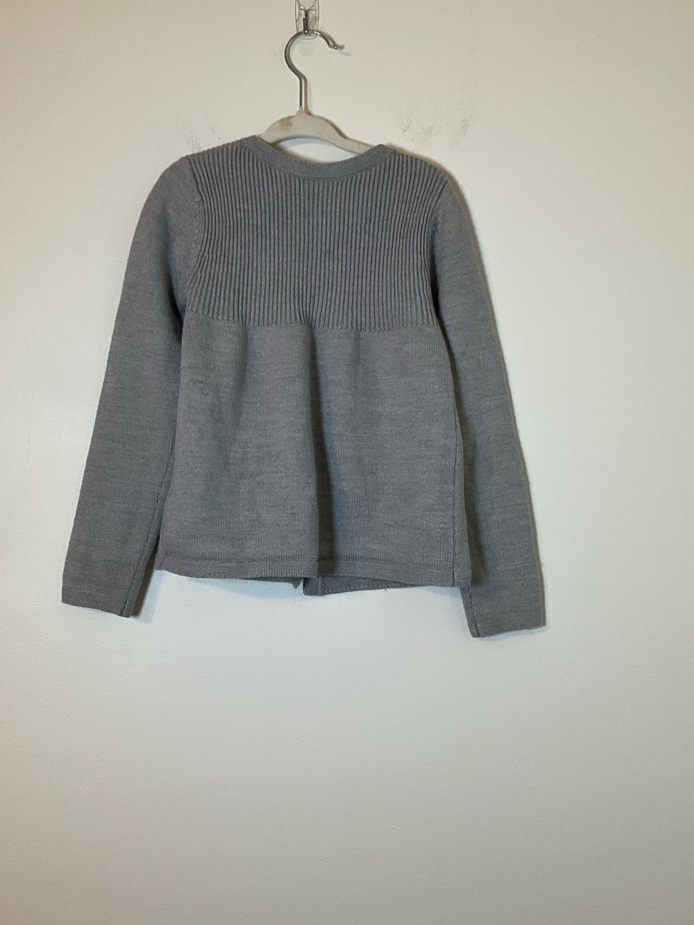 Jacadi Paris Girls Cardigan Gray Knit Button Sweater Size 8A - Picture 2 of 6